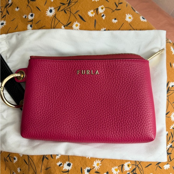 Furla Handbags - Furla Fuchsia Leather Wristlet